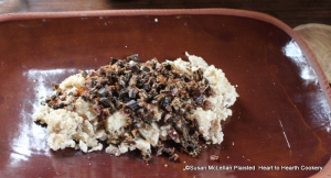 After the marrow, dates, and prunes have been diced for the receipt (recipe) Another Forc't Dish layer all in a Platter.  A forc't dish is one in which the ingredients have been diced.